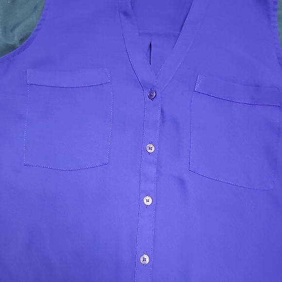 Express Royal Blue Sleeveless Blouse - Picture 3 of 6